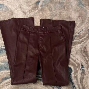 7 For All Mankind Rich Brown Leather Pants